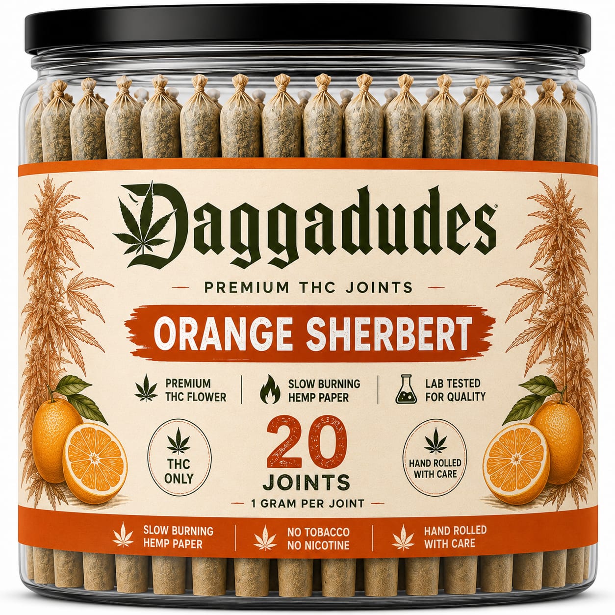 Indica - Orange Sherbet Outdoor Bud (20g) Glass Jar